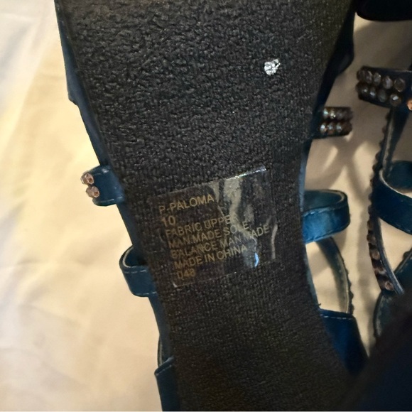 NWOT Steve Madden P-Paloma Satin Rhinestone Platform Sandals - Picture 2 of 5